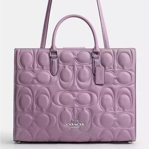 Coach Lavender Embossed Tote